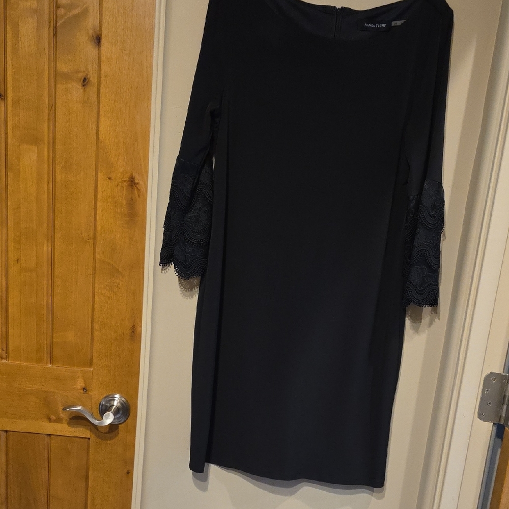 Ivanka Trump Black Dress with Lace Sleeves